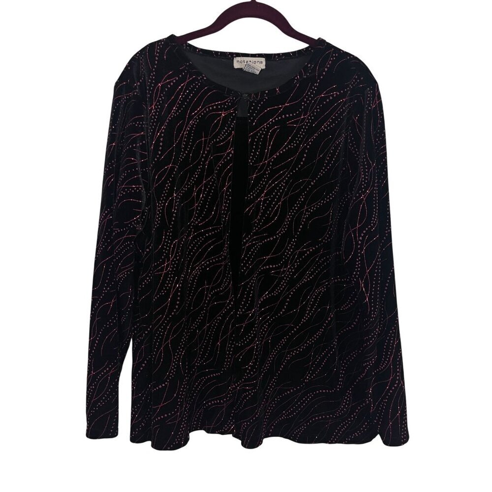 Notation Jacket 1x Black Rhinestone Glitter Witch… - image 1